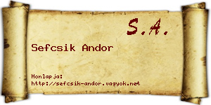 Sefcsik Andor névjegykártya